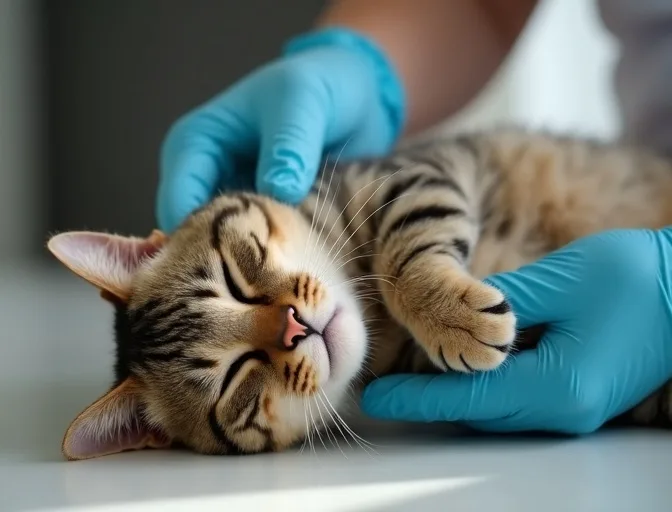 Specialist carefully handling a deceased cat with dignity in Flemington